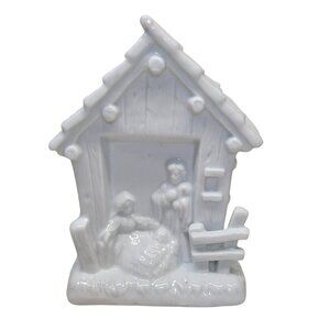 Nativity Nightlight Lamp Holy Family Jesus Porcelain‎ Figurine Christmas Vtg